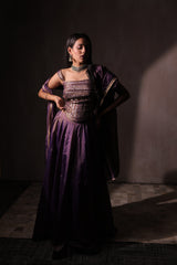 Orchid Purple Embellished Corset Lehenga Set | Designer Reception Lehenga