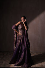 Orchid Purple Embellished Corset Lehenga Set | Designer Reception Lehenga